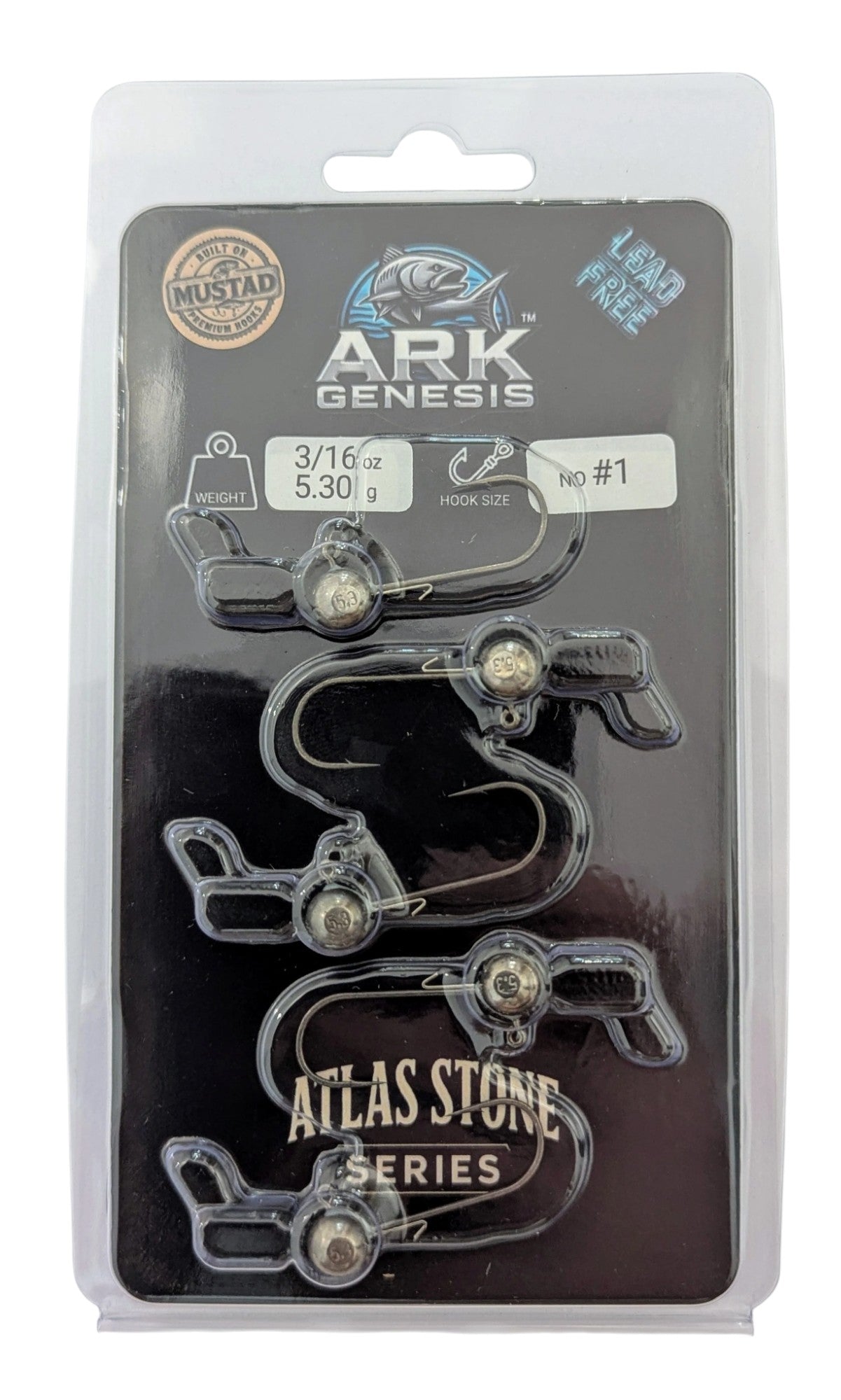 Atlas Stone Jig Heads - 3/16oz (5.3g) (BKK Hooks) - 5 Pack