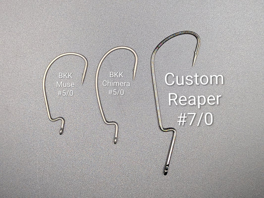 Premium Long Neck EWG Hook - Custom Reaper #7/0 - 3 pack