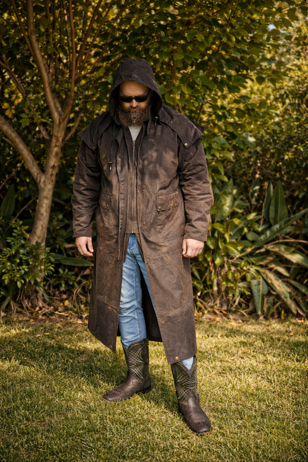 Ironbark Ranger - Long Coat - Oilskin - Dark Brown (Poseidons Rage Edition - Blackspur Collaboration)